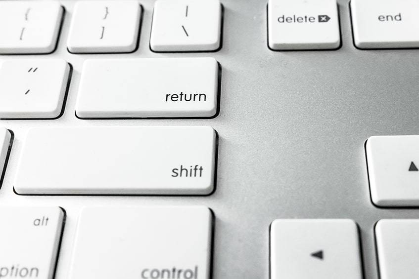 Return+Shift Shortcut Method